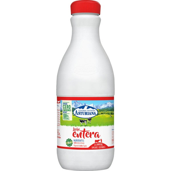 CAJA 6 UNIDADES LECHE ASTURIANA ENTERA BOTELLA 1.5L - Bodegas Oviedo