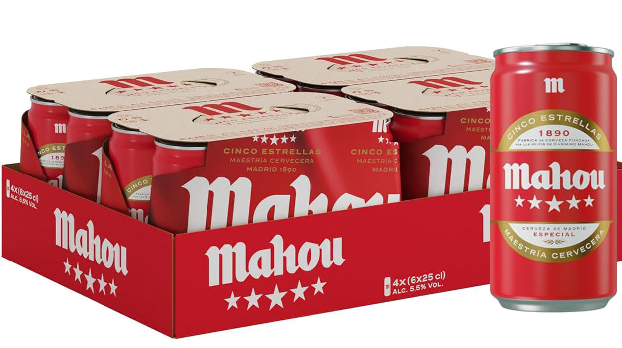 Cerveza Mahou 5 Estrellas Lata 25cl x24