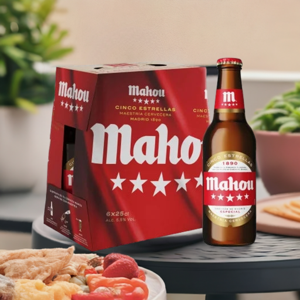 Cerveza Mahou 5 Estrellas Botellín 24x25cl