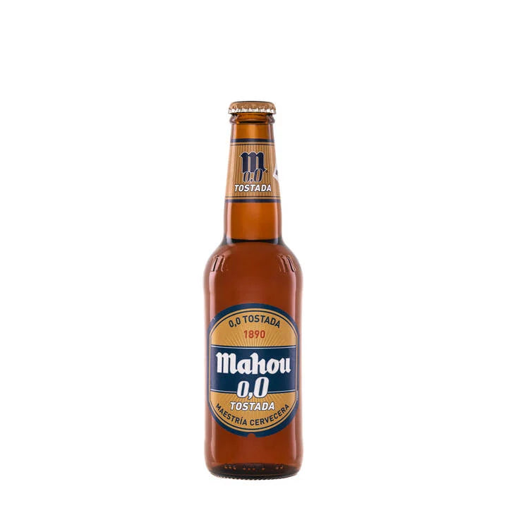 Cerveza Mahou Tostada 0,0 Botellín 24x25cl