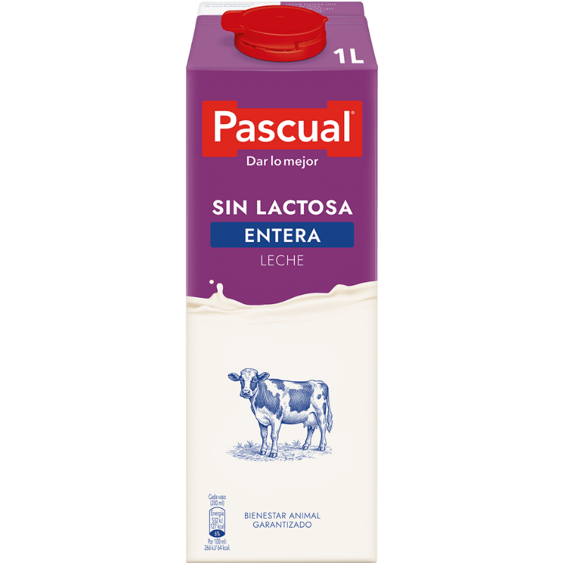 Leche Pascual Sin Lactosa Entera 1L