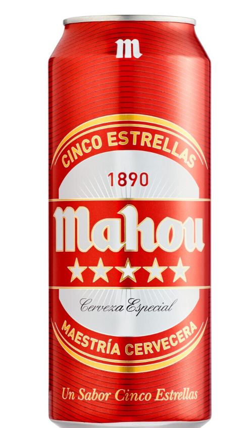 CERVEZA MAHOU 5 ESTRELLAS 50CL LATA X24