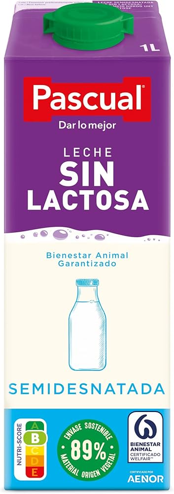 Leche Pascual Sin Lactosa Semidesnatada 1L