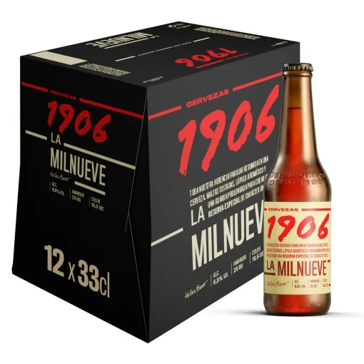 CAJA 24 UNIDADEZ CERVEZA 1906 BOTELLIN 33CL