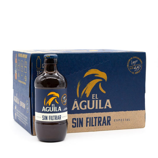 Cerveza El Águila Sin Filtrar Botella 33cl x12
