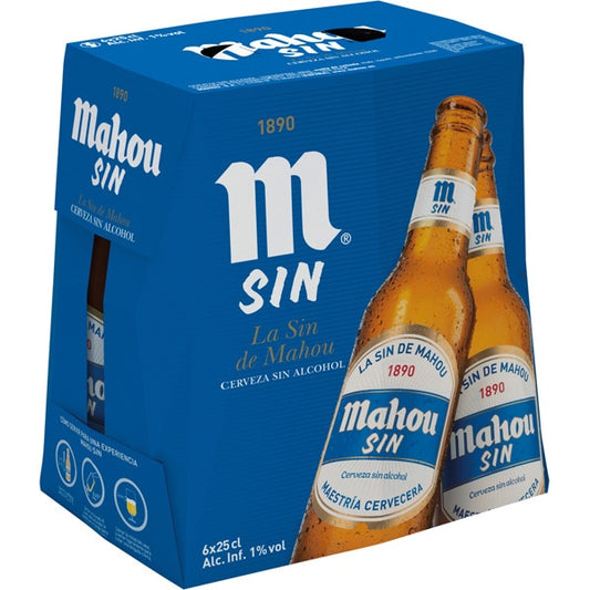 CAJA 24 UNIDADES CERVEZA MAHOU SIN BOTELLIN 25 CL