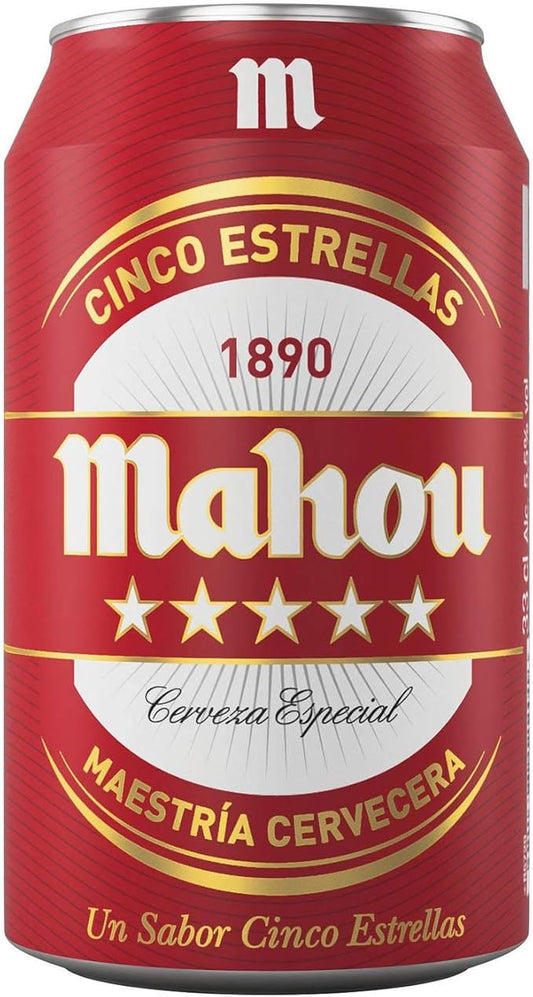 CERVEZA MAHOU 5 ESTRELLAS 33CL LATA X24