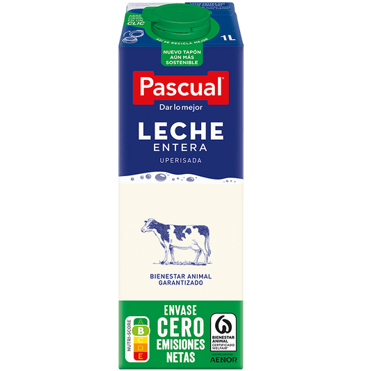 CAJA 6 UNIDADES LECHE PASCUAL ENTERA BRIK 1L