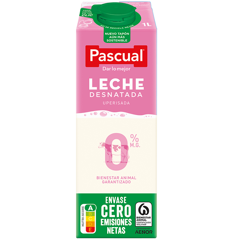 CAJA 6 UNIDADES LECHE PASCAUL DESNATADA BRIK 1L