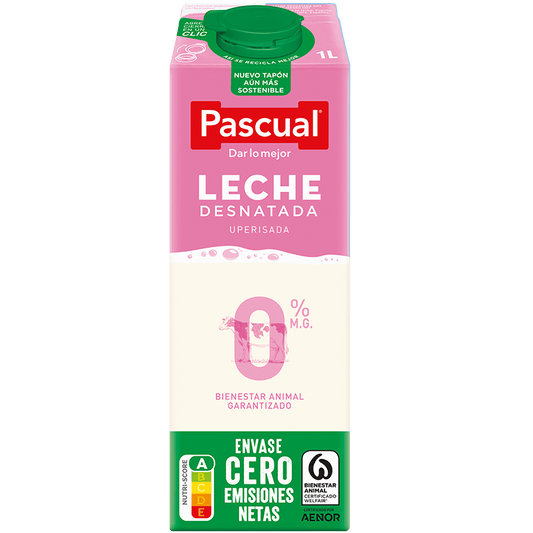 CAJA 6 UNIDADES LECHE PASCAUL DESNATADA BRIK 1L