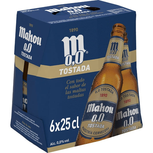 MAHOU 0,0 TOSTADA BOTELLIN 25 CL X24