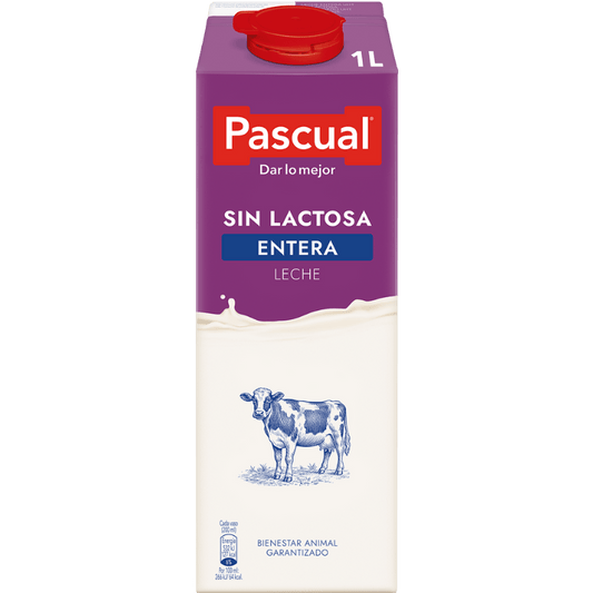 Leche Pascual Sin Lactosa Entera 1L