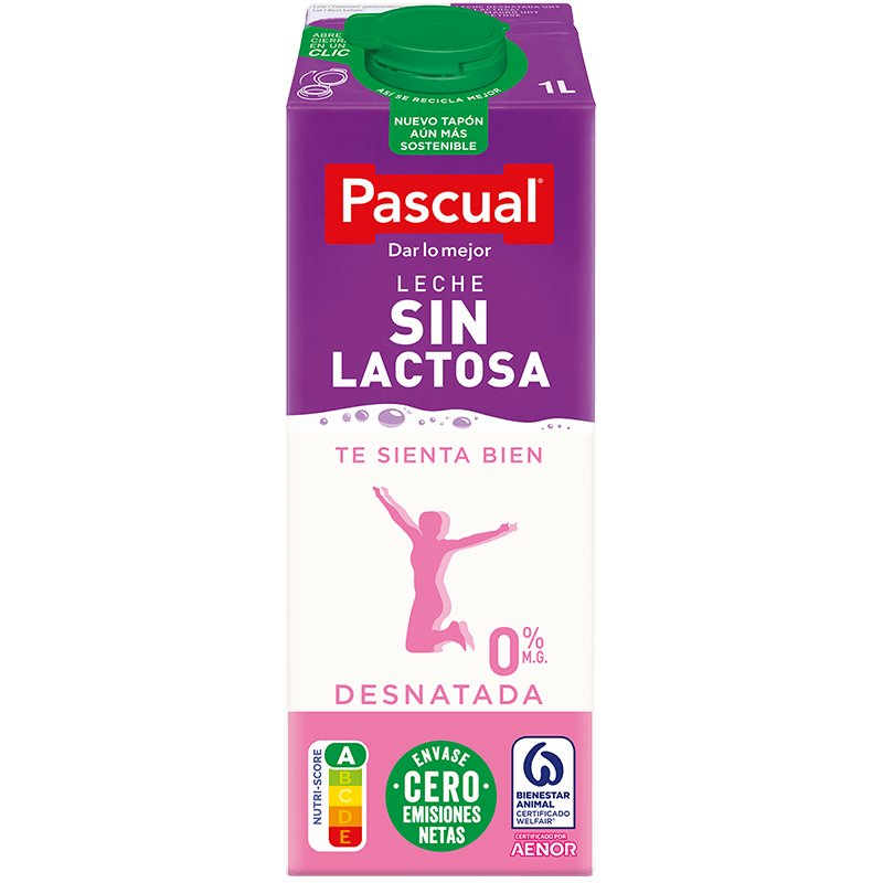 CAJA 6 UNIDADES MECHE PASCUAL SIN LACTOSA DESNATADA BRIK 1L