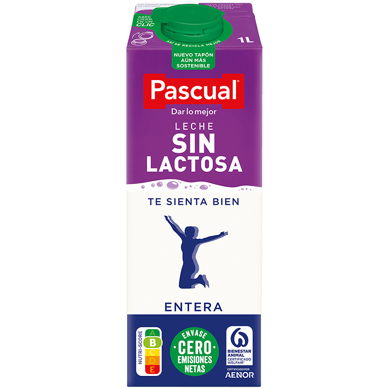 CAJA 6 UNIDADES LECHE PASCUAL SIN LACTOSA ENTERA BRIK 1L