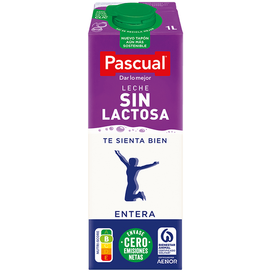 CAJA 6 UNIDADES LECHE PASCUAL SIN LACTOSA ENTERA BRIK 1L